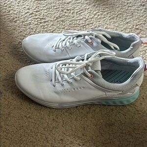 Ecco Women's S-Three Golf Shoes - White/Matcha 9.5